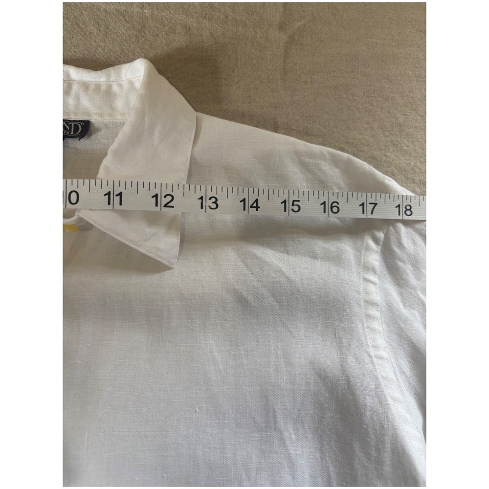 Lands End 100% Linen Long Sleeve Shirt Sz 12 Minimalist Capsule Coastal Preppy - Picture 8 of 8